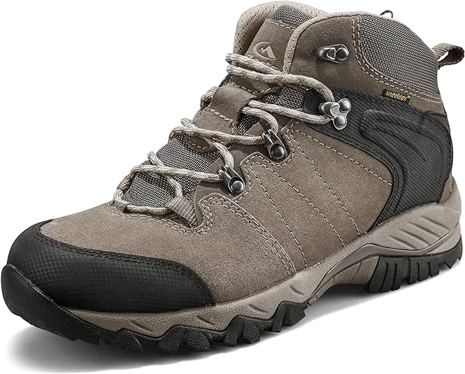 Amazon.com: Clorts Hombres Mediados Senderismo Botas de senderismo de cuero impermeable ligero al aire libre Trekking Zapatos : Ropa, Zapatos y Joyería